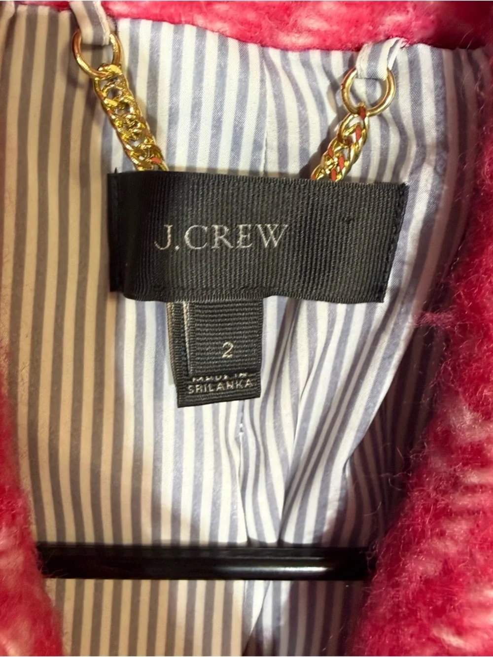 J. Crew Women's Diamond Tweed Peacoat‎ In Raspberry bubblegum pink  Wool Size: 2